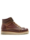 Jw Anderson Contrast-stitch Leather Boots In Burgundy