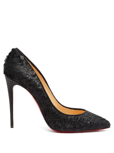 Christian Louboutin Pigalle Follies 100 Sequin-embellished Pumps In Black