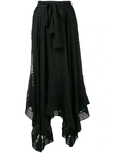 Zimmermann Unbridled Fil Coupé Chiffon Midi Skirt In Black