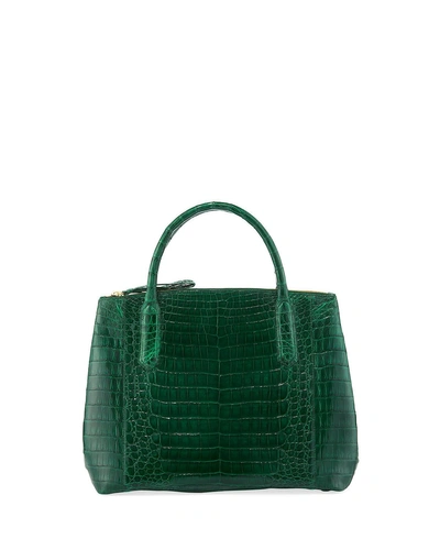 Nancy Gonzalez Nix Medium Zip Crocodile Tote Bag In Green