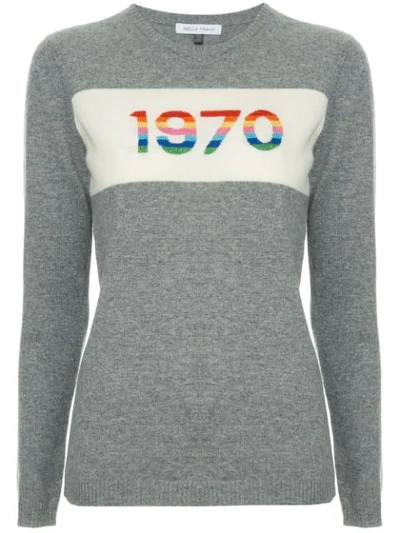 Bella Freud 1970 Rainbow Cashmere-blend Jumper In Grey