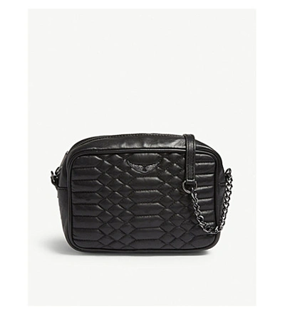 Zadig & Voltaire Boxy Quilted Leather Cross-body Bag In Noir