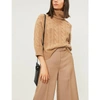 Max Mara Fungo Cable-knit Wool And Cashmere-blend Jumper In Camel