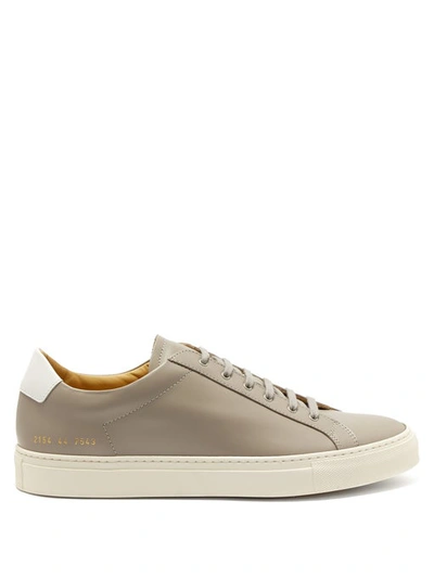 Common Projects Retro Achilles Low-top Leather Trainers In Taupe Grey