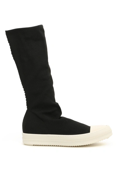 Drkshdw High Sock Boots In Black Milk|nero