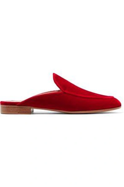 Gianvito Rossi Woman Palau Velvet Slippers Crimson