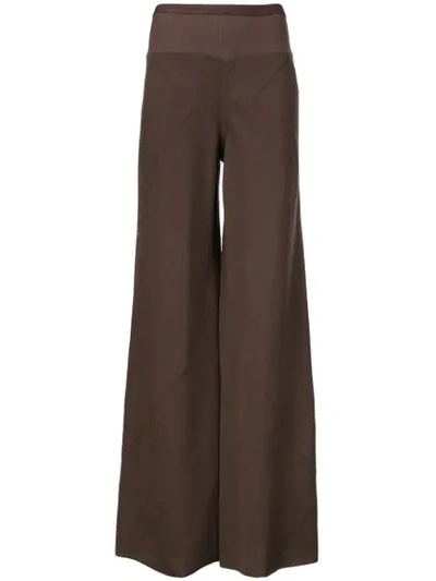 Rick Owens Flared Trousers In Brown