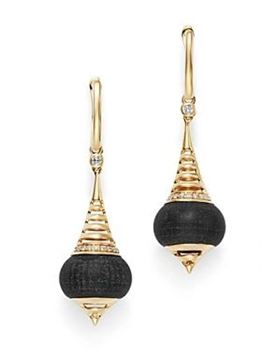 Olivia B 14k Yellow Gold Diamond & Matte Black Onyx Drop Earrings - 100% Exclusive In Black/gold