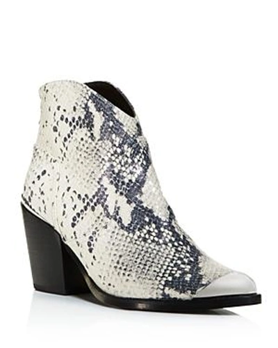 Aqua Women's Pose Pointed-toe Snake Skin-embossed Mid-heel Booties - 100% Exclusive