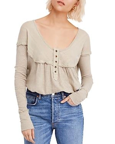 Free People Down Under Henley Top In Army