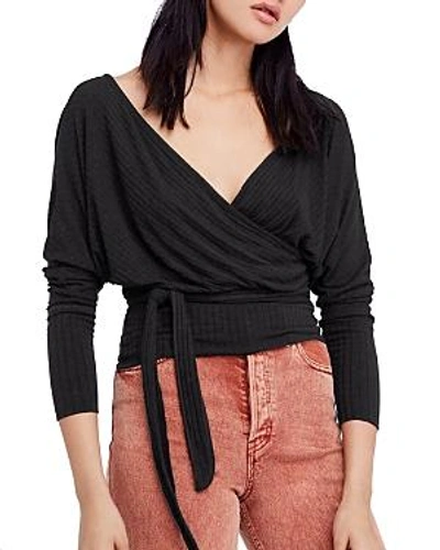 Free People East Coast Wrap Top In Black
