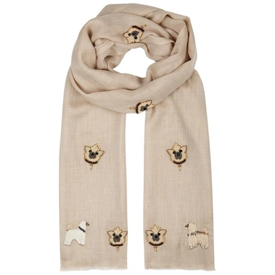 Janavi Showdog Embellished Cashmere Scarf In Natural