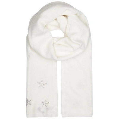 Hawico Corum Embellished Cashmere Scarf In White