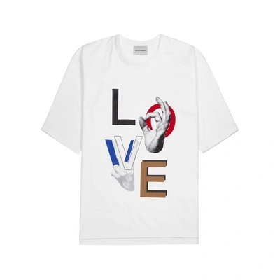 Solid Homme Love Printed White T-shirt