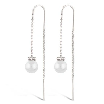 Dinny Hall Silver Pearl Chain Threader Earring