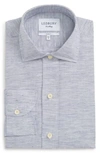 Ledbury Edmunton Slim Fit Linen & Cotton Dress Shirt In Dark Blue