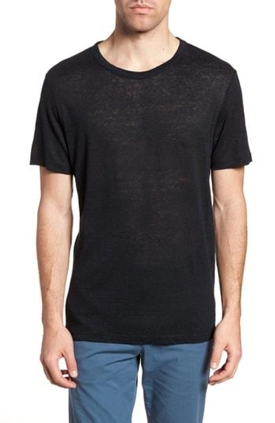 Theory Regular Fit Essential Linen T-shirt In Eclipse