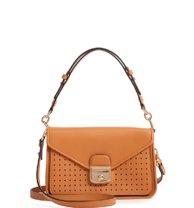 Longchamp Mademoiselle Calfskin Leather Crossbody Bag - Orange In Honey