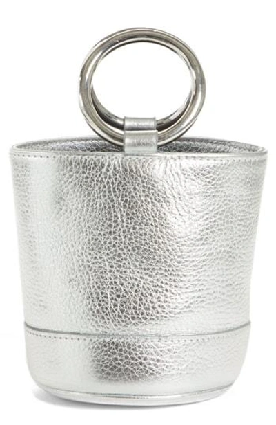 Simon Miller Bonsai 20 Pebbled Leather Bucket Bag - Metallic In Silver