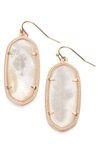 Kendra Scott Elle Drop Earrings In Ivory Mop/ Rose Gold