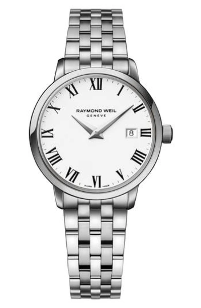 Raymond Weil Toccata Bracelet Watch, 29mm In Silver/ White/ Silver