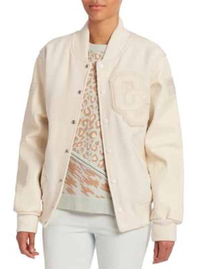 Opening Ceremony Patch Varsity Jacket In White