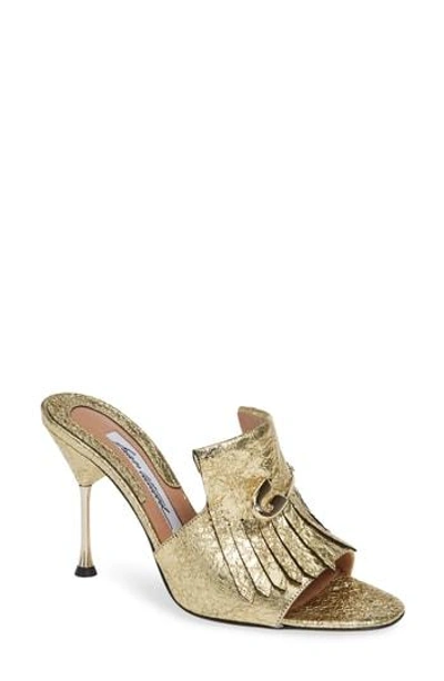 Brian Atwood Sandy Sandal In Gold Foil Metallic