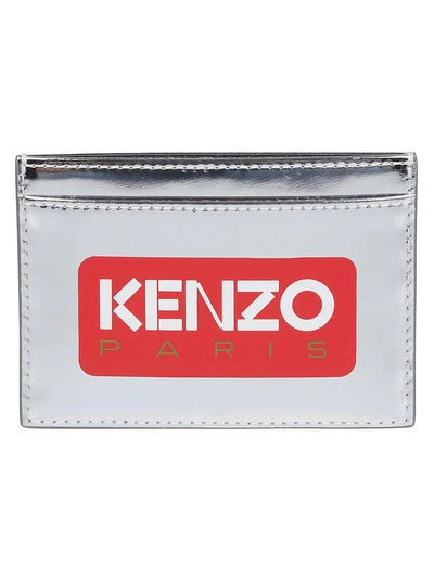 Kenzo Paris Logo-printed Cardholder In Argento