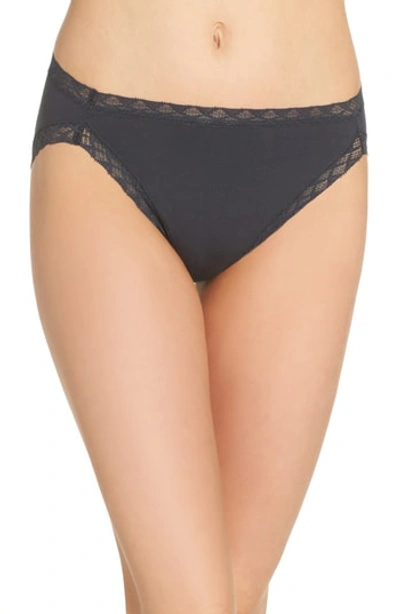 Natori Bliss French Cut Lace Trimmed Briefs In Asphalt