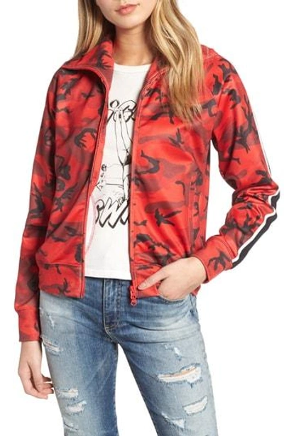 Pam & Gela Camo Track Jacket In Red Camo Print