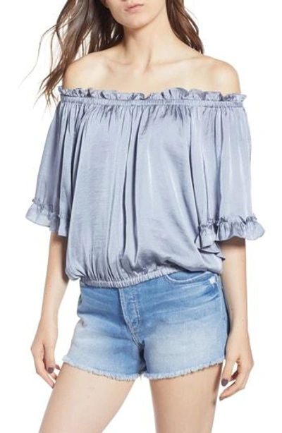 Misa Abby Off The Shoulder Top In Silver