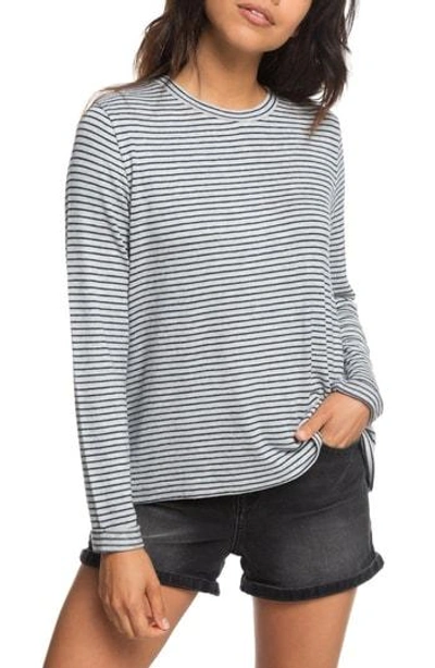 Roxy Chasing You Stripe Knit Top In Heritage Heather Thin Stripes