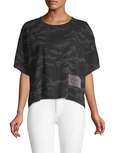Marc Jacobs Camouflage Cropped Tee In Black Multi