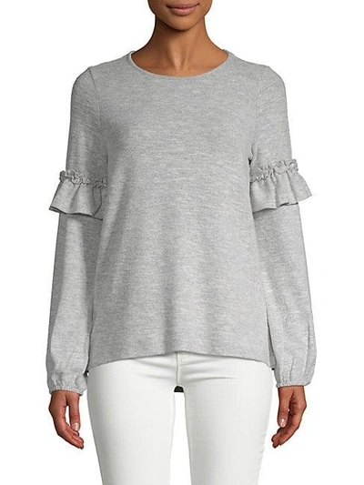 Design History Ruffle-sleeve Sweater In Grey