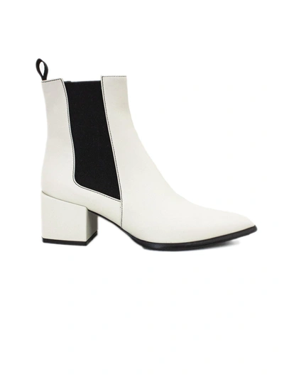 Roberto Festa Rania Ankle Boot In White Leather. In Crema