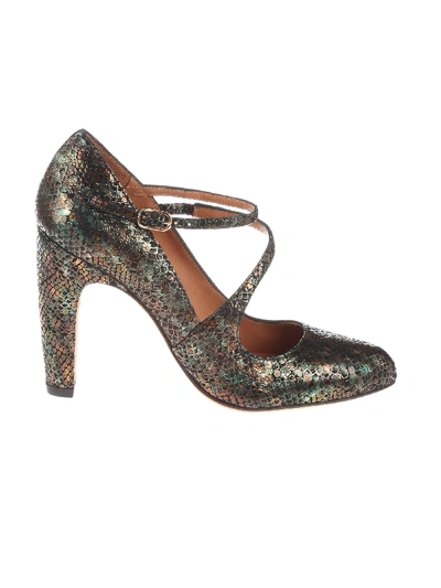 Chie Mihara Che Mihara Dearly Snakeskin Heeled Pumps In Mistic Alga