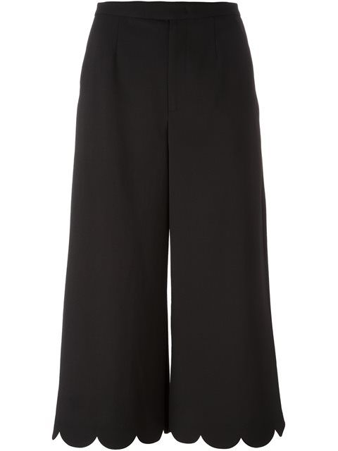 Red Valentino Cropped Scallop Detail Pants | ModeSens