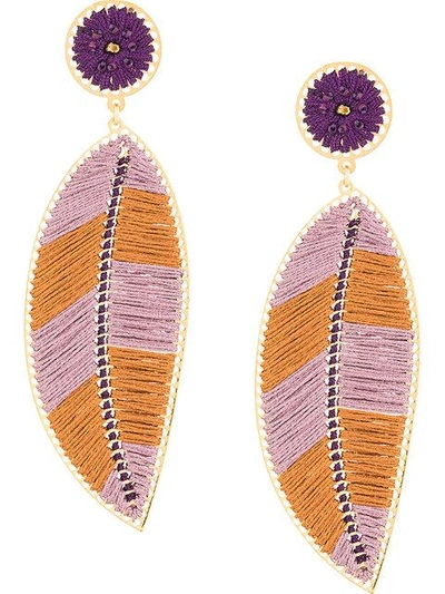 Mercedes Salazar Paramo Leaf Earrings - Pink