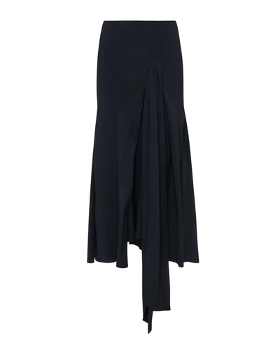 Victoria Beckham Asymmetric Tie Detail Skirt In Blue