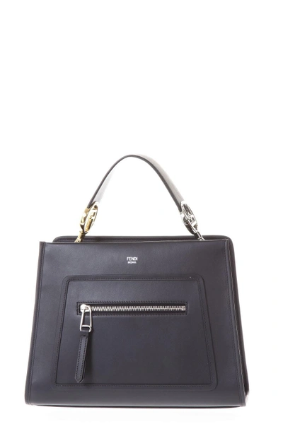 Fendi Runaway Small Leather Bag In Black