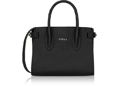 Furla Pin Mini Tote Bag W/shoulder Strap In Onyx