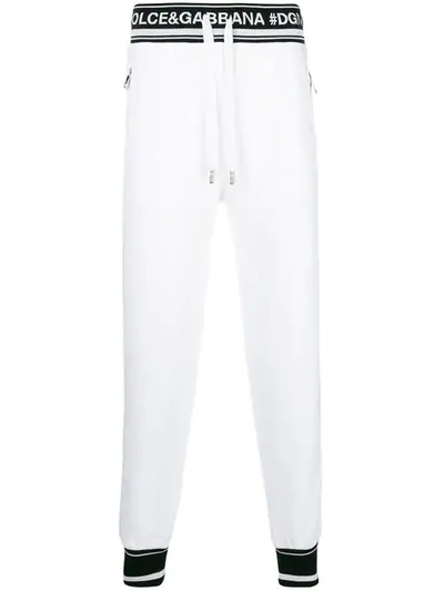 Dolce & Gabbana Logo Piped Track Pants In White