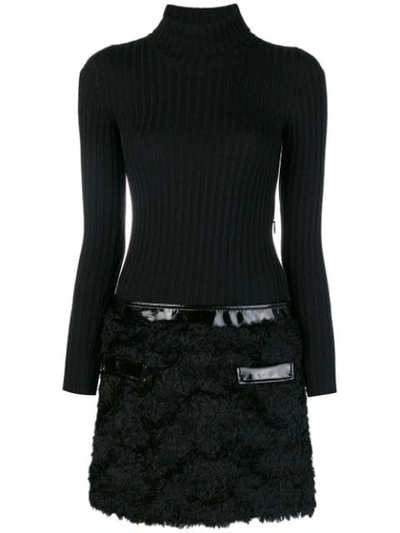 Moschino Two Piece Knitted Dress In Black