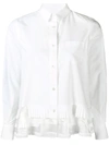 Sacai Drawstring Shirt In White