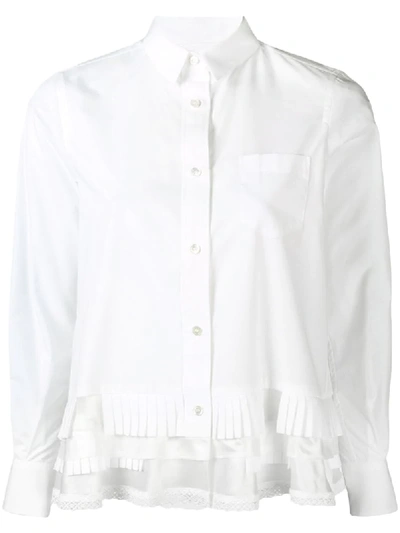Sacai Drawstring Shirt In White