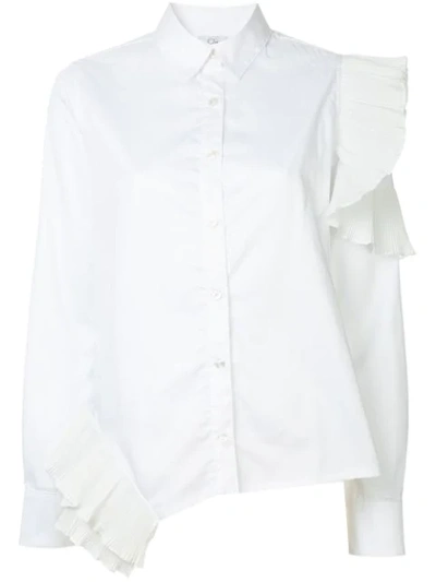 Clu Pleat Trim Shirt In White