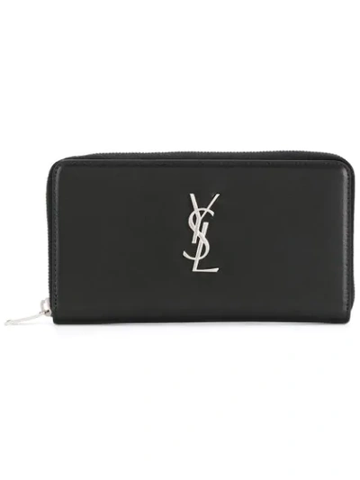 Saint Laurent Monogram小牛皮卡夹 In Black