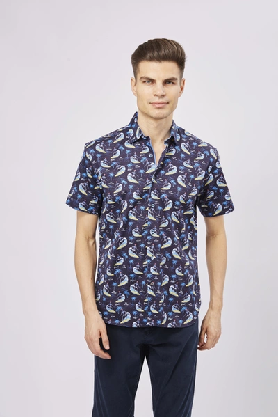 Luchiano Visconti Surfing Skeletons Shirt In Multi