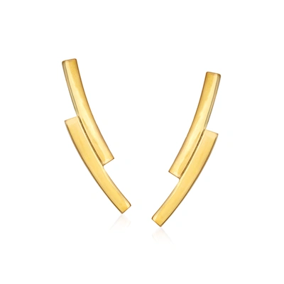 Rs Pure By Ross-simons 14kt Yellow Gold Mini Double-curve Ear Climbers