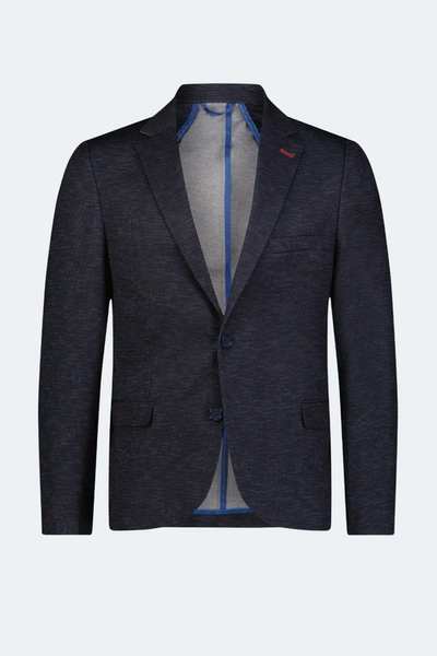 Luchiano Visconti Navy With Light Blue And White Tiny Dots Sportcoat In Multi
